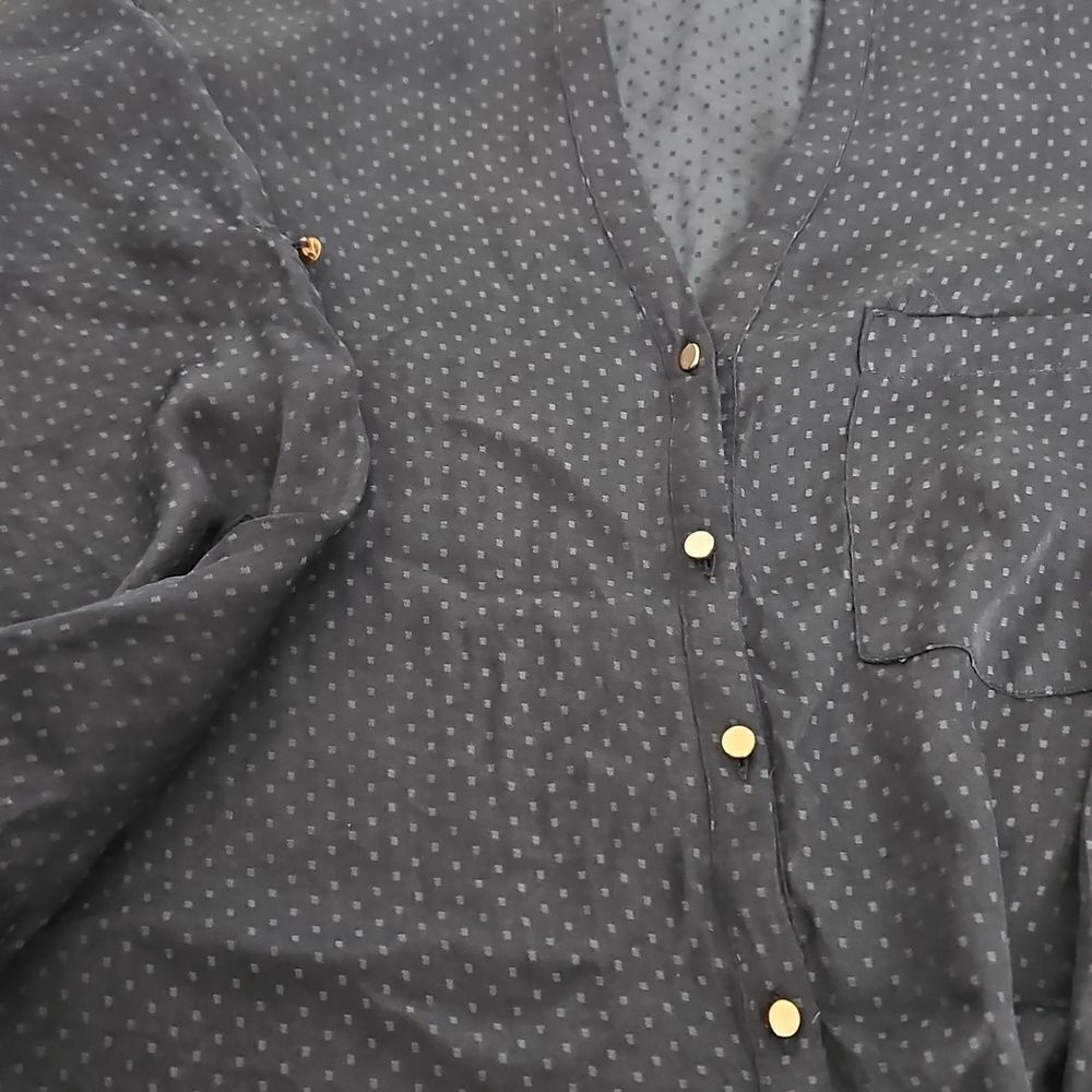 Zara Women's Casual Button-Down Shirt Long Sleeves Shirt Navy Blue Small - Picture 15 of 16